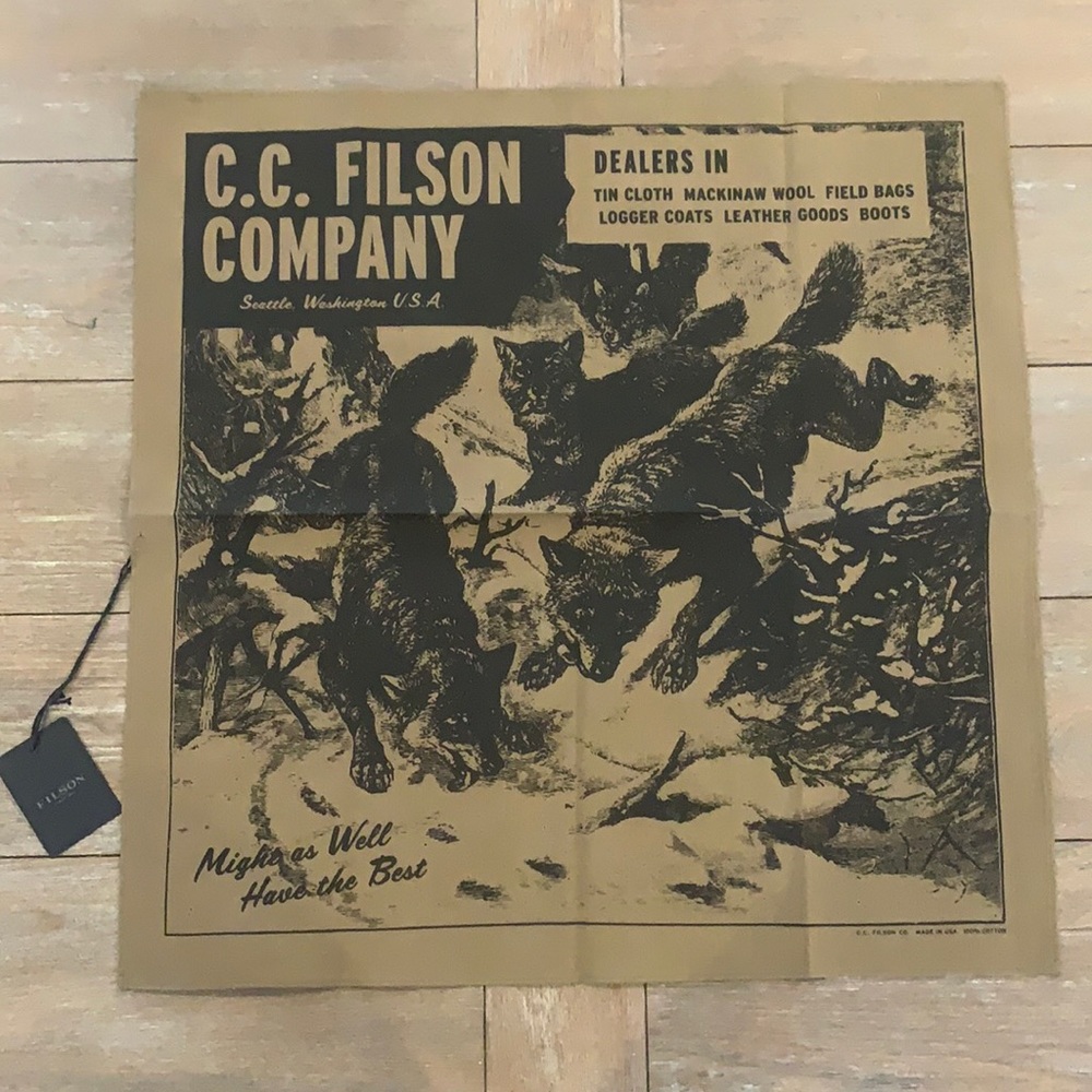 C.C. Filson Wolfpack Bandana, Field Olive NEW